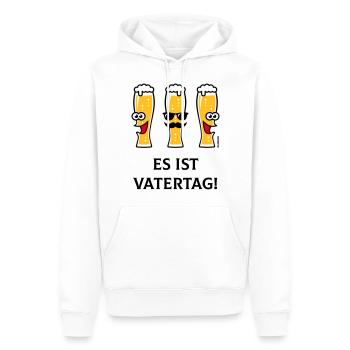 Es Ist Vatertag! (3 Biergläser / Bier / 3C) - Männer Premium Bio Hoodie - Weiß - Vorne - Nico (187cm)