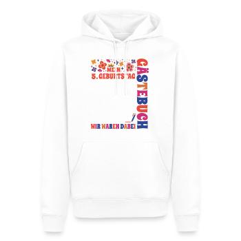 Kinder 5. Geburtstag Gästebuch Unterschreiben - Männer Premium Bio Hoodie - Weiß - Vorne - Nico (187cm)