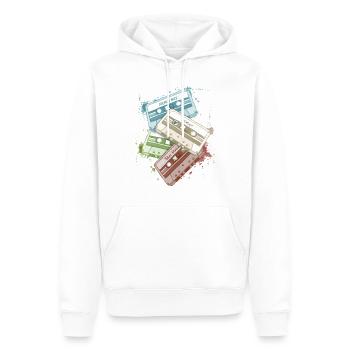 Retro Aquarell Tapes Kassetten Oldschool Mixtapes - Männer Premium Bio Hoodie - Weiß - Vorne - Nico (187cm)