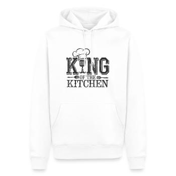 Roi de la cuisine - Sweat à capuche Premium bio Homme - blanc - Devant - Nico (187cm)