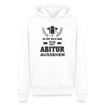 Abitur Abi Prüfung geschafft Abschluss Geschenk - Männer Premium Bio Hoodie - Weiß - Vorne - Nico (187cm)