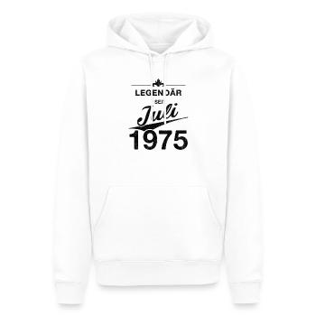 50th Birthday Legendary since July 1975 Volume 75 - Men’s Premium Organic Hoodie - white - Front - Nico (187cm)