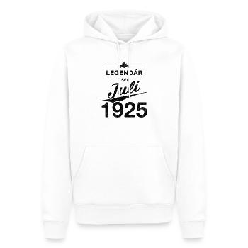 100e anniversaire Légendaire depuis juillet 1925 - Sweat à capuche Premium bio Homme - blanc - Devant - Nico (187cm)