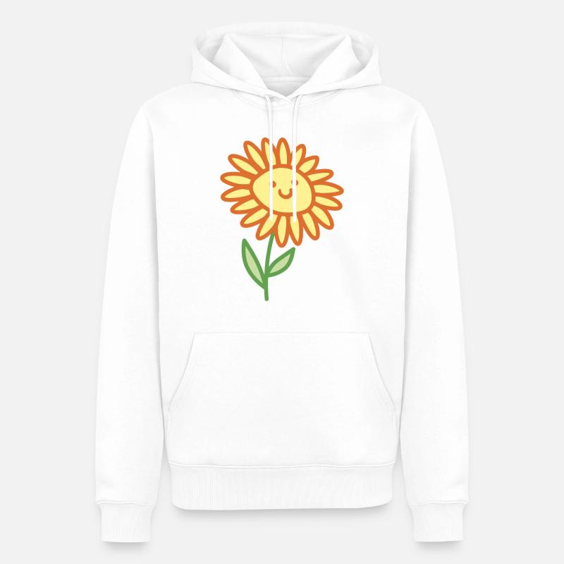 Fleur de soleil - Sweat à capuche Premium bio Homme - blanc