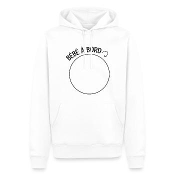bébé à bord (pied) - Sweat à capuche Premium bio Homme - blanc - Devant - Nico (187cm)