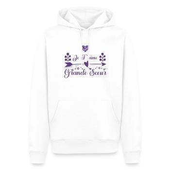 Je t'aime grande sœur. cadeau grande sœur. soeur. - Sweat à capuche Premium bio Homme - blanc - Devant - Nico (187cm)