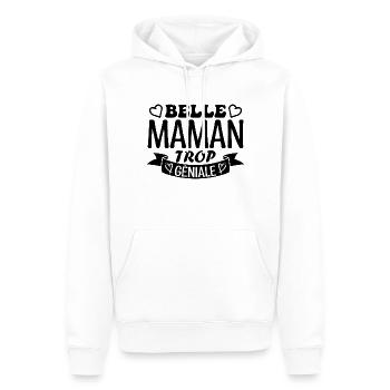 Belle maman trop géniale. cadeau belle maman. mère - Sweat à capuche Premium bio Homme - blanc - Devant - Nico (187cm)