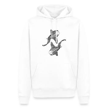Élégants requins léopards vintage - Sweat à capuche Premium bio Homme - blanc - Devant - Nico (187cm)
