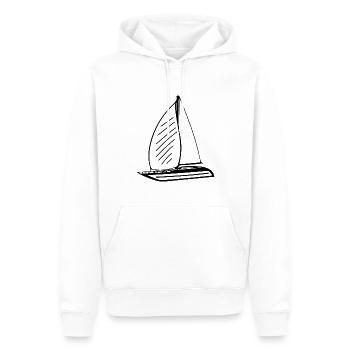Sporty sailboat with sails - Men’s Premium Organic Hoodie - white - Front - Nico (187cm)