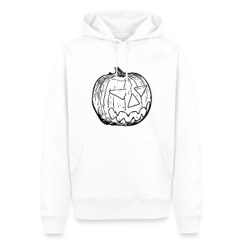 Unheimlicher gruseliger Kürbis Kopf - Männer Premium Bio Hoodie - Weiß - Vorne - Nico (187cm)