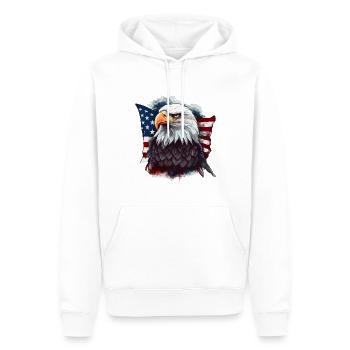 Pygargue à tête blanche américain avec drapeau des États-Unis - Sweat à capuche Premium bio Homme - blanc - Devant - Nico (187cm)