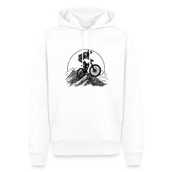 VTT de montagne avec vélo - Sweat à capuche Premium bio Homme - blanc - Devant - Nico (187cm)