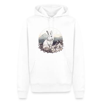 Rabbit Bunny Nature Art - Men’s Premium Organic Hoodie - white - Front - Nico (187cm)