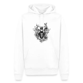 Süße kleine Tattoo Biene auf einer Blumen Blüte - Männer Premium Bio Hoodie - Weiß - Vorne - Nico (187cm)