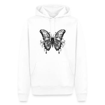 Papillon de style tatouage avec des ailes - Sweat à capuche Premium bio Homme - blanc - Devant - Nico (187cm)