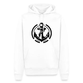 Ancre humide ancienne vintage avec corde épaisse - Sweat à capuche Premium bio Homme - blanc - Devant - Nico (187cm)