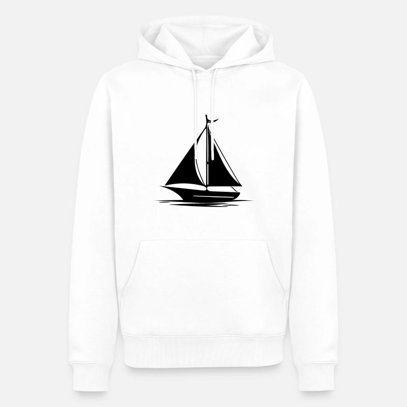 Voilier rapide avec voiles réglées - Sweat à capuche Premium bio Homme - blanc