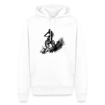 Cyclist Mud Mountain Downhill - Men’s Premium Organic Hoodie - white - Front - Nico (187cm)