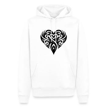 Tribal Tattoo Herz Linien - Männer Premium Bio Hoodie - Weiß - Vorne - Nico (187cm)