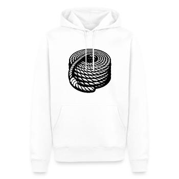 Corde tressée Conception de corde maritime enroulée - Sweat à capuche Premium bio Homme - blanc - Devant - Nico (187cm)