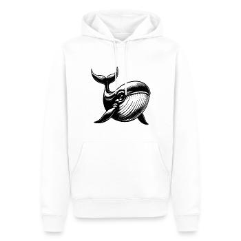 Bébé baleine bleue avec de grands yeux pour enfants - Sweat à capuche Premium bio Homme - blanc - Devant - Nico (187cm)