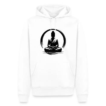 Yoga Bouddha Corps Méditation de pleine conscience - Sweat à capuche Premium bio Homme - blanc - Devant - Nico (187cm)