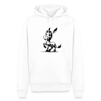 Petit âne aux longues oreilles dessin au crayon - Sweat à capuche Premium bio Homme - blanc - Devant - Nico (187cm)
