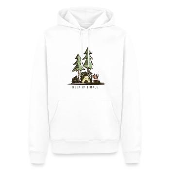 Feu de camp de camping - Sweat à capuche Premium bio Homme - blanc - Devant - Nico (187cm)