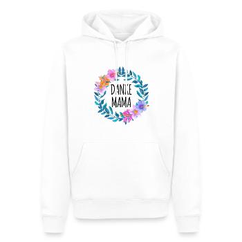 Thank you mom flower wreath birthday Mother's Day - Men’s Premium Organic Hoodie - white - Front - Nico (187cm)