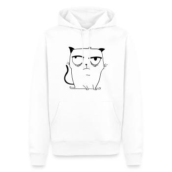 Cartoon Cat - Drôle de chat Evil Eye Nerves - Sweat à capuche Premium bio Homme - blanc - Devant - Nico (187cm)