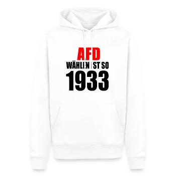 afd wählen ist so 1933 - Männer Premium Bio Hoodie - Weiß - Vorne - Nico (187cm)