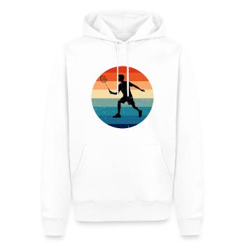 Joueurs de squash de badminton masculins badminton femmes - Sweat à capuche Premium bio Homme - blanc - Devant - Nico (187cm)