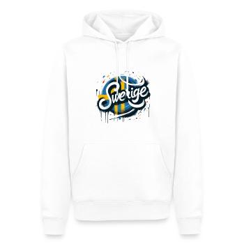 Sverige Sweden Schweden Lettrage avec drapeau - Sweat à capuche Premium bio Homme - blanc - Devant - Nico (187cm)