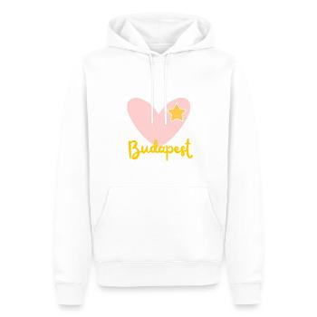 Budapest - Hongrie - Souvenir - Cadeau - Sweat à capuche Premium bio Homme - blanc - Devant - Nico (187cm)
