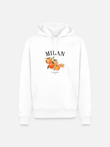 Milan - Italie - Souvenirs - Voyages - Vacances - Sweat à capuche Premium bio Homme - blanc