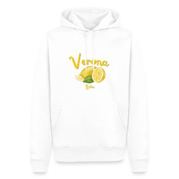 Vérone - Italie - Voyages - Vacances - Italie - Sweat à capuche Premium bio Homme - blanc - Devant - Nico (187cm)