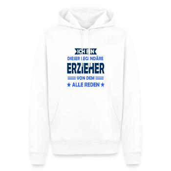 Ich bin dieser legendäre Erzieher vom dem alles re - Männer Premium Bio Hoodie - Weiß - Vorne - Nico (187cm)