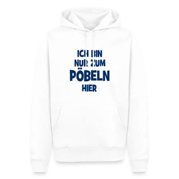 Ich bin nur zum Pöbeln hier - Männer Premium Bio Hoodie - Weiß - Vorne - Nico (187cm)