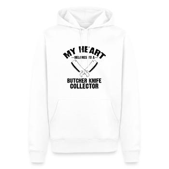 Mein Herz gehört einem Küchenmesser Messerfan - Männer Premium Bio Hoodie - Weiß - Vorne - Nico (187cm)