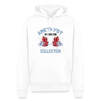 Collectionneur de pierres précieuses et recherche sur les pierres précieuses - Sweat à capuche Premium bio Homme - blanc - Devant - Nico (187cm)