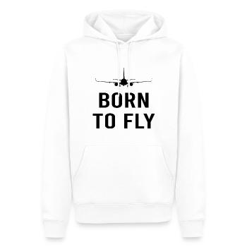 Pilot Born To Fly - Men’s Premium Organic Hoodie - white - Front - Nico (187cm)