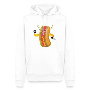 Ninja Fighter Hot Dog Amour Hot Dog - Sweat à capuche Premium bio Homme - blanc - Devant - Nico (187cm)