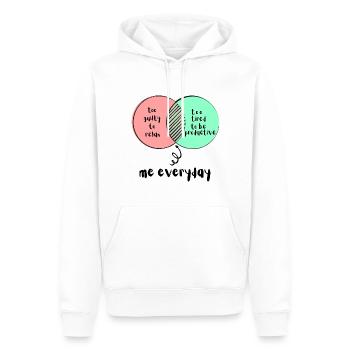 Venn Diagramm zu schuldig zu müde lustig Faultier - Männer Premium Bio Hoodie - Weiß - Vorne - Nico (187cm)