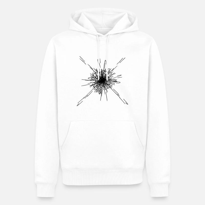 Mandala Explosion Linien Muster - Männer Premium Bio Hoodie - Weiß
