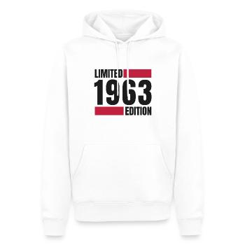 Limited Edition 1963 - Männer Premium Bio Hoodie - Weiß - Vorne - Nico (187cm)