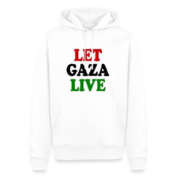 Let gaza live - Männer Premium Bio Hoodie - Weiß - Vorne - Nico (187cm)