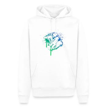 VTT Cyclisme Femmes Cyclisme VTT - Sweat à capuche Premium bio Homme - blanc - Devant - Nico (187cm)