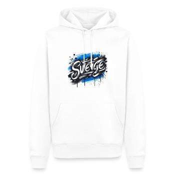 Sverige Sweden Schweden Lettrage avec drapeau - Sweat à capuche Premium bio Homme - blanc - Devant - Nico (187cm)