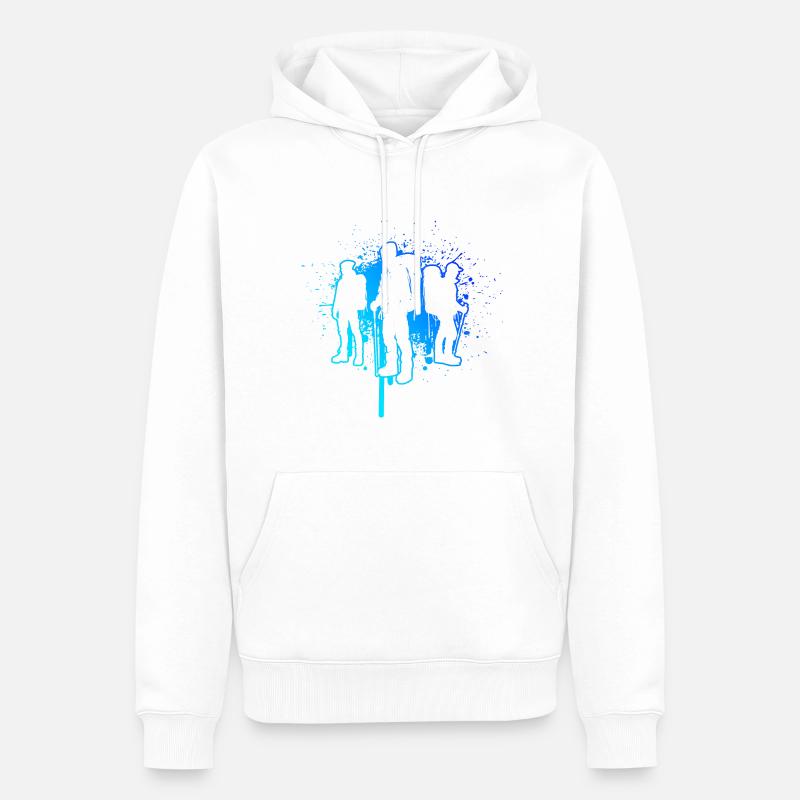Boulder Kletterer Klettern Climbing Bouldering - Männer Premium Bio Hoodie - Weiß