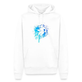 Hockey sur glace Hockey sur glace Jouer Joueurs de hockey sur glace - Sweat à capuche Premium bio Homme - blanc - Devant - Nico (187cm)